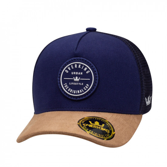 Boné Overking Aba Curva Trucker Golden Marinho