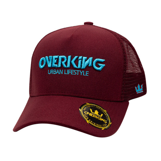 Boné Overking Aba Curva Trucker Lifestyle Vinho