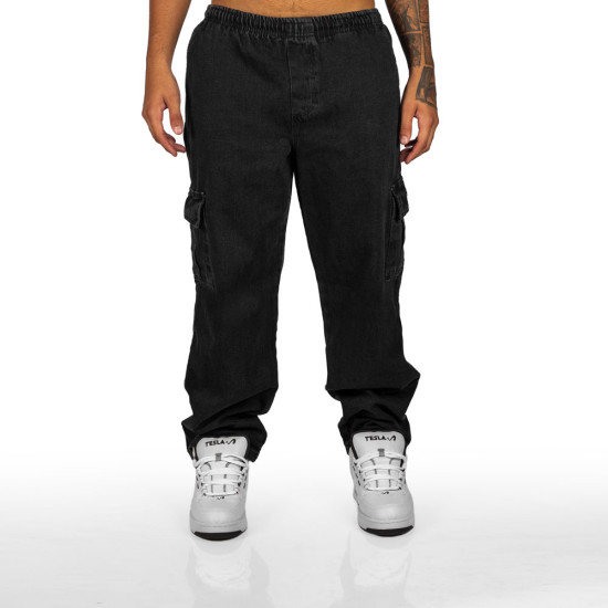 Calça Overking Cargo Jeans Black