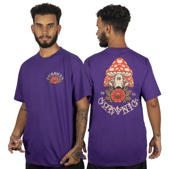 Camiseta Chronic Cogumelos Roxo