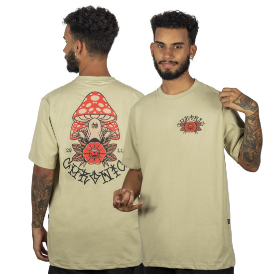 Camiseta Chronic Cogumelos Bege