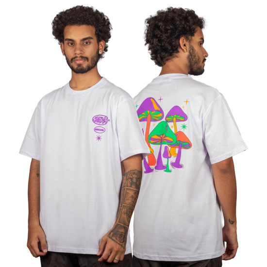 Camiseta Chronic Cogumelos Branco