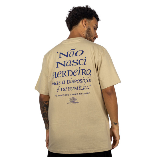 Camiseta Chronic Não Nasci Herdeiro Bege