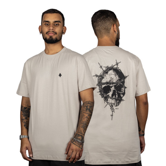 Camiseta MCD Caveira Arame Bege
