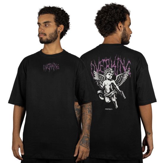 Camiseta Overking Oversized Angel Protect Preto