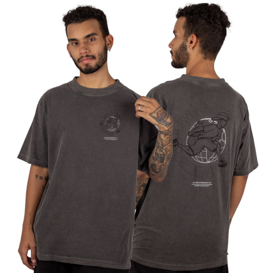 Camiseta Plano C Stone Estampa No Corre Preto