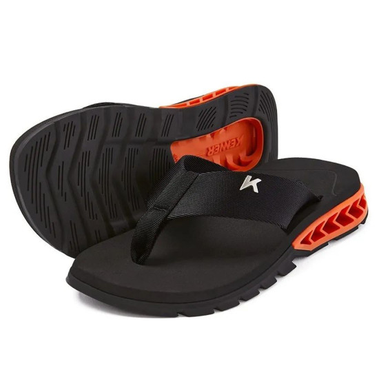 Chinelo Sand lia Kenner Rakka Dbt 01 Preto Laranja Emporium Brazil