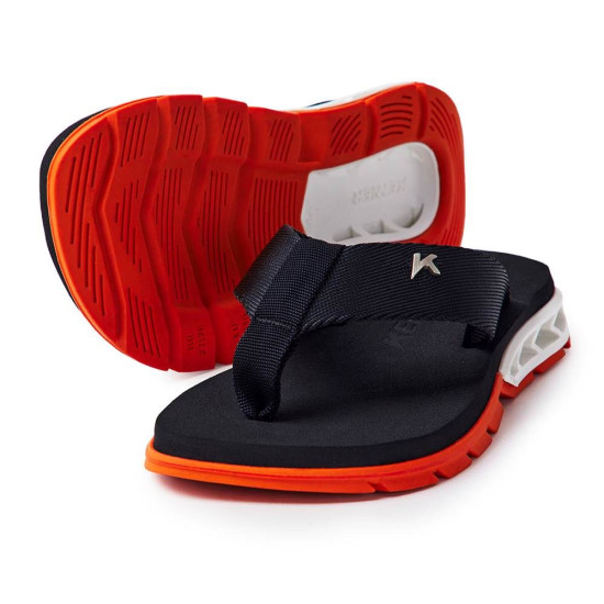 Chinelo Kenner Rakka Kids Preto Laranja Branco