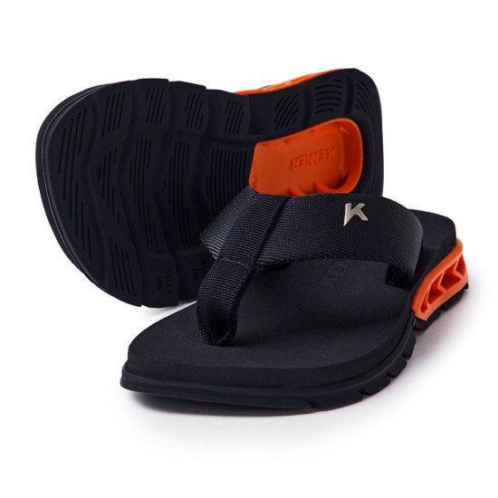 Chinelo Kenner Rakka Kids Preto Laranja