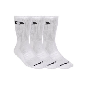 Kit 3 Meias Oakley Cano Alto Crew Sock Masculina - Branco