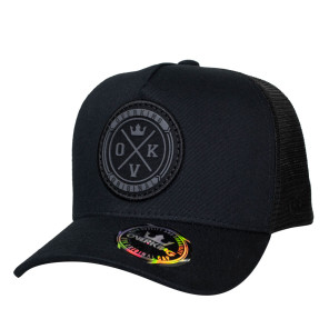Boné Overking Aba Curva Trucker Patch Preto Preto
