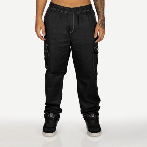 Calça Overking Cargo Sarja Preto Prespontado