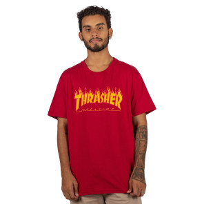 Camiseta Thrasher Flame Logo Bordo