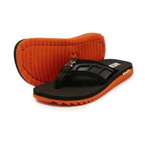 Chinelo Sandália Kenner Kivah Full Force Gold Preto Laranja