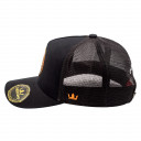 Boné Overking Aba Curva Trucker 3D Neon Preto / Laranja 