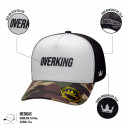 Boné Overking Aba Curva Trucker Camo Brand Preto / Branco 