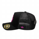 Boné Overking Aba Curva Trucker Hard Logo 3D Neon Preto