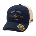 Boné Overking Aba Curva Trucker New York City Azul Bege 